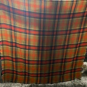 Plaid Yellow and Red Blanket/ Pashmina Shawl